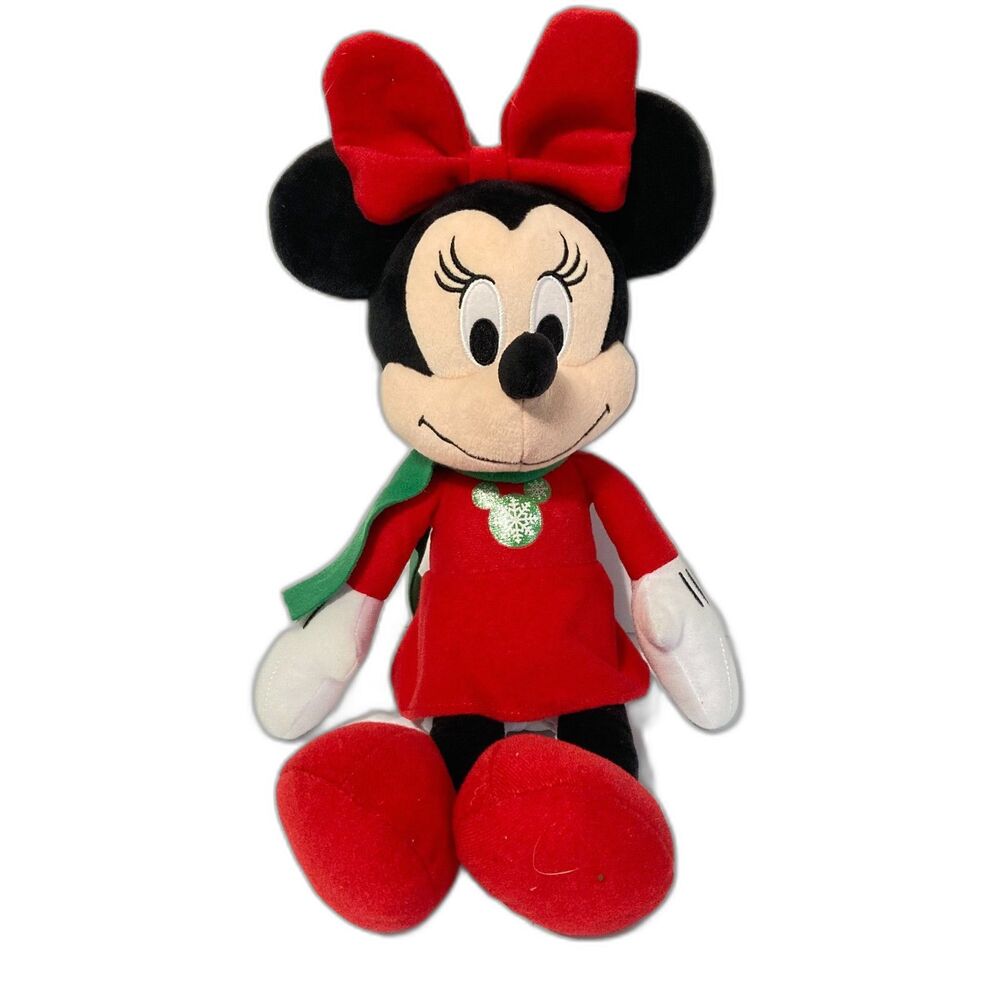 MINNIE MOUSE Disney Plush Stuffed Toy Snowflake Winter Holiday 17 inches